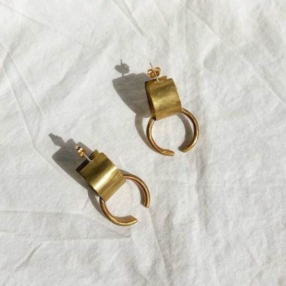EDAS CLEO EARRINGS / BRASS / STERLING SILVER - Picture 1 of 5